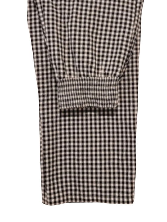Amazon Pants - Gingham Printed Black & White Palazzo Pants